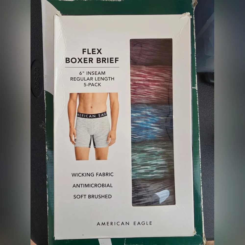 Rare Men's flex brief boxers underwear American Eagle AE Space Dye 5 Pack